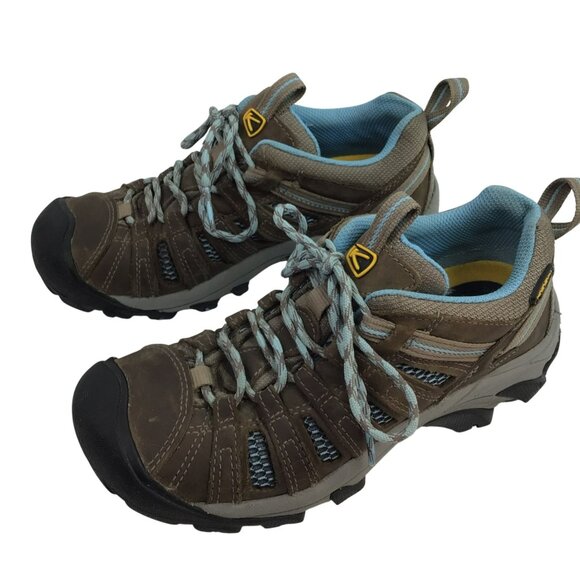 Keen Voyageur Low Top Womens 7 Waterproof Lace Leather Mesh Hiking Shoes - Picture 1 of 11